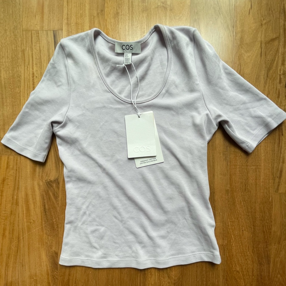 COS organic cotton Tee XS color Soft Lavender COS Short Sleeve Top COS T-shirt